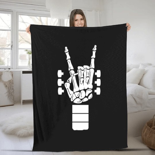 Metal Producer Skeleton Hand Guitar Fleece Blankets