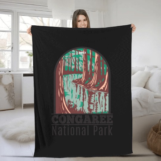 Congaree National Park South Carolina Fleece Blankets