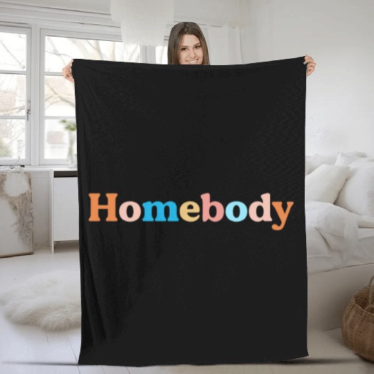 Retro Homebody Rather Be Inside Vintage Introvert Fleece Blankets