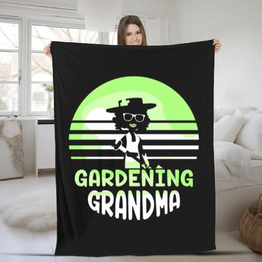 Gardening Grandma Granny Garden Gardener Fleece Blankets