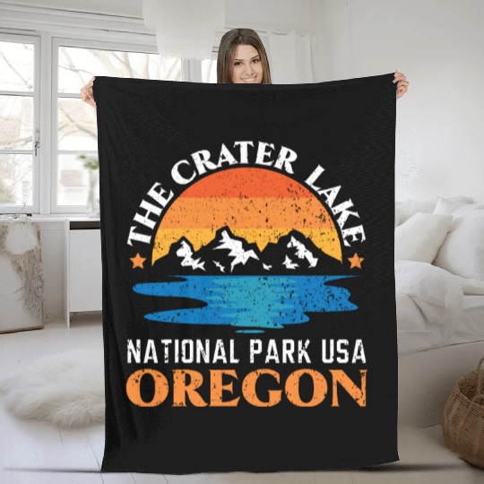 The Crater Lake National Park USA Oregon America Fleece Blankets