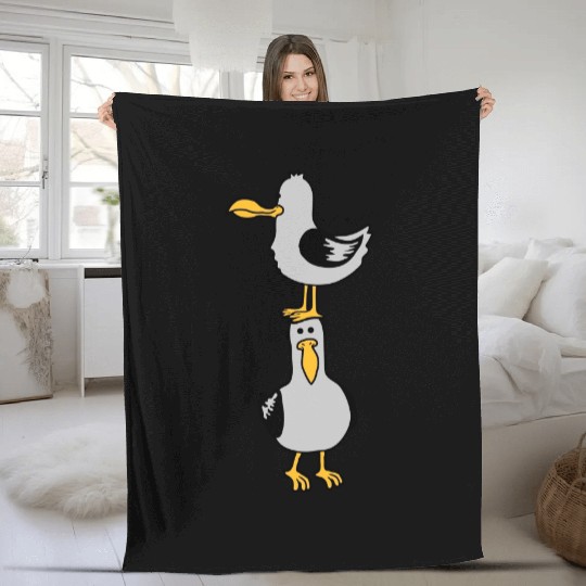 seagull team 2 friends Fleece Blankets