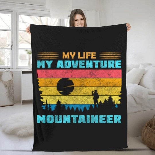 Mountaineering Nature Summit Mountains Fleece Blankets