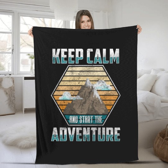 Mountaineering Hiking Rock Climbing Mountains Fleece Blankets