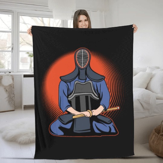Kendo Master Kenjutsu Bamboo Swords Japanese MMA Fleece Blankets
