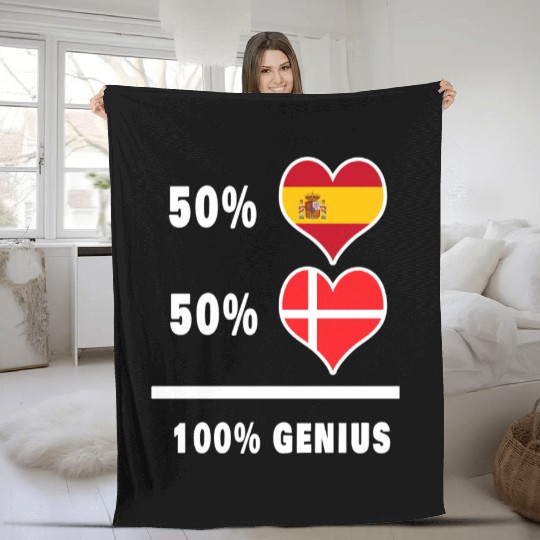 Denmark and Spain Genius / gift Fleece Blankets