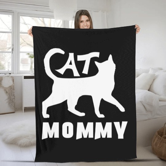 Cat Mommy Cat Lover Fleece Blankets