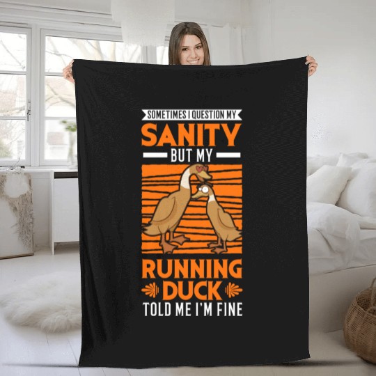 Running Duck Sanity Fleece Blankets