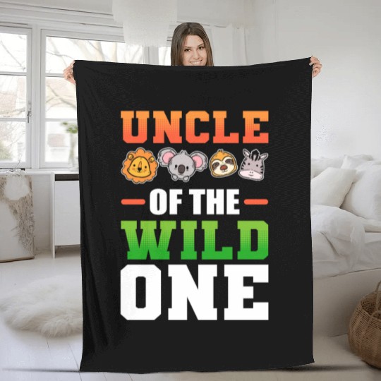 Uncle of the Wild One Nephew Niece Fleece Blankets