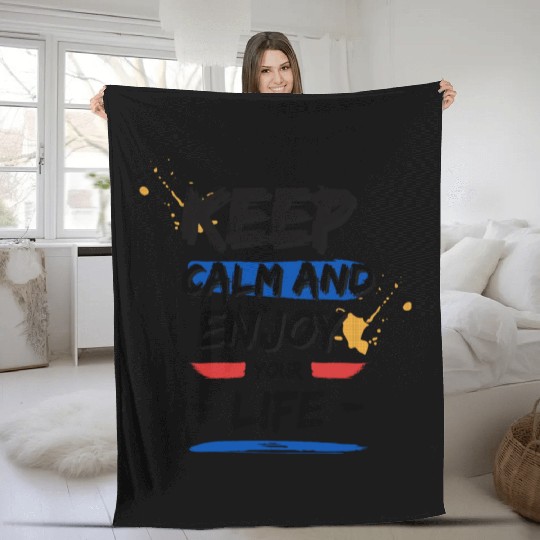 Keep calm Fleece Blankets