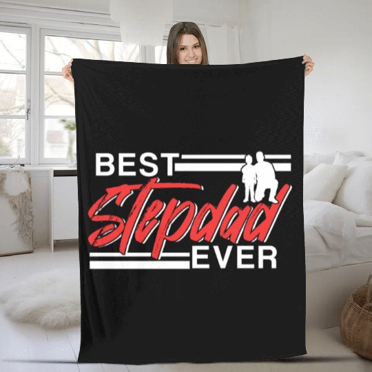 Best Stepdad Ever Stepfather Fathers Day Step Dad Fleece Blankets