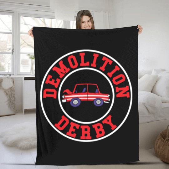 Demolition Derby Driver Demolition Derby Fleece Blankets