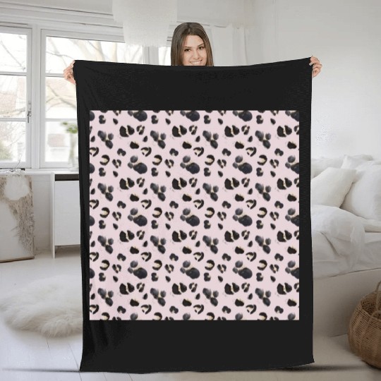 Cheetah Animal Print Pink Pattern Fleece Blankets