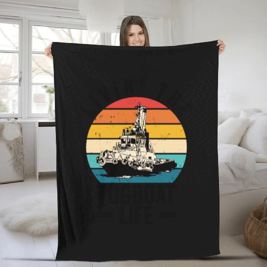 Tugboat Sailing Tugboat Life Watercraft Vessel Fleece Blankets