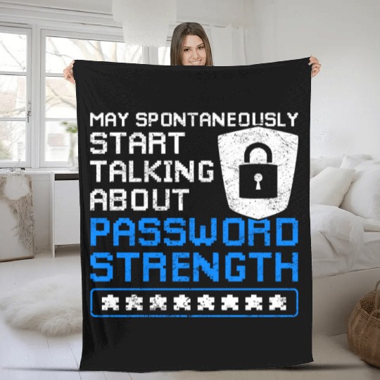 Cyber Security Funny Password Strength Fleece Blankets