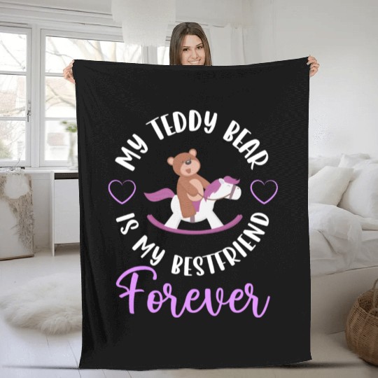 Teddy Bear Stuffed Animal Family Stuffed Animal Fleece Blankets