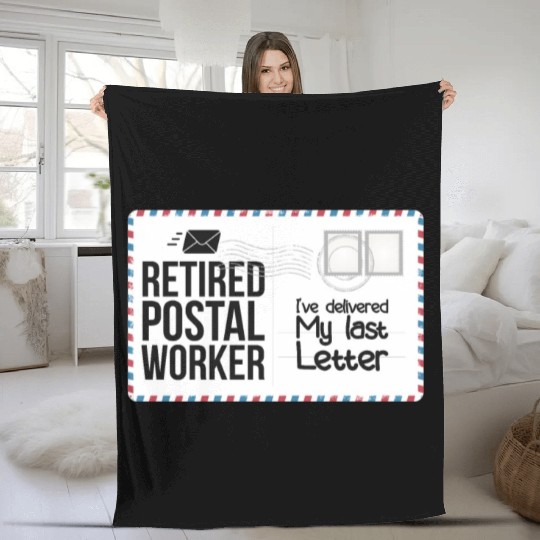 Retired Postal Worker Retirement Mailman Postman Fleece Blankets