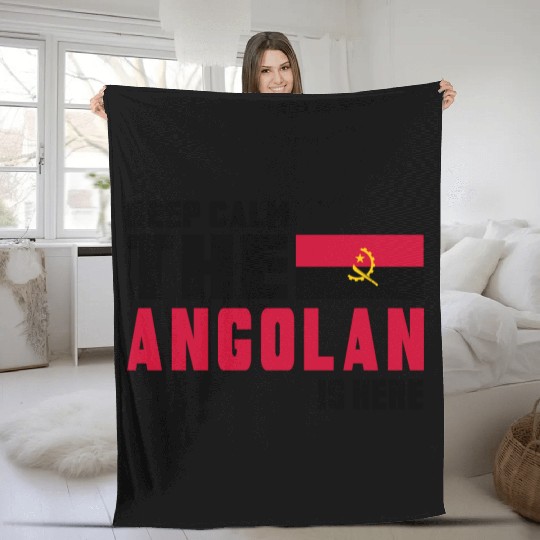 Keep calm Angola flag design Fleece Blankets