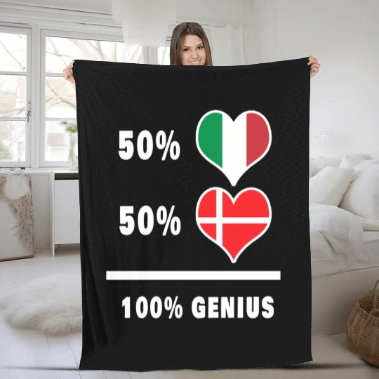 Italy and Denmark genius / gift Fleece Blankets