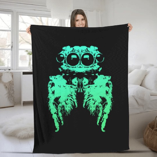 Spider Eyes - Green Fleece Blankets
