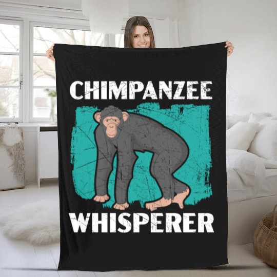 Chimpanzee Whisperer Monkey Animal Zookeeper Fleece Blankets