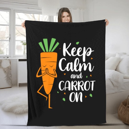 Funny Carrot Keep Calm And Carrot On Fleece Blankets