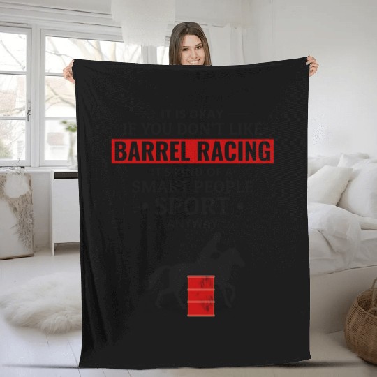 Barrel Racer Rodeo Racing Horse Riding Race Funny Fleece Blankets