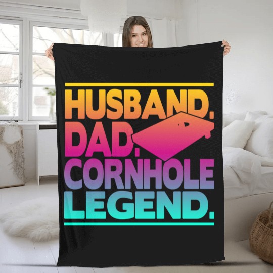 Husband Dad Cornhole Legend Classic Fleece Blankets