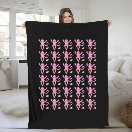 Preppy Monkey Fleece Blankets