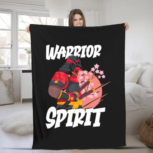 Japan Aikido Jiujitsu Warrior Fleece Blankets