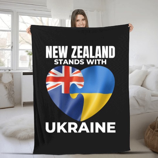 New Zealand stands with Ukraine Fleece Blankets