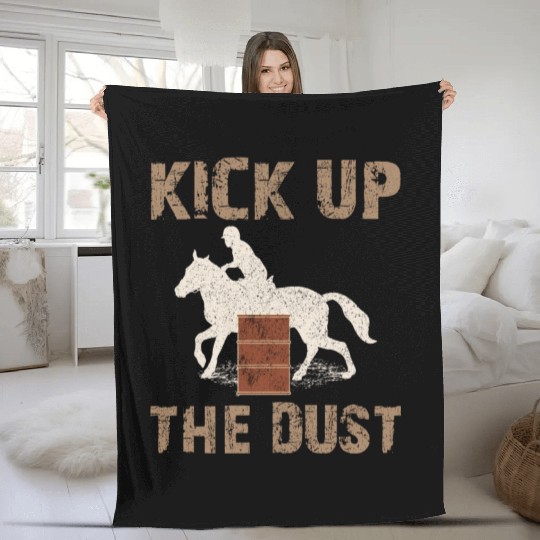 Barrel Racer Rodeo Racing Horse Riding Race Funny Fleece Blankets