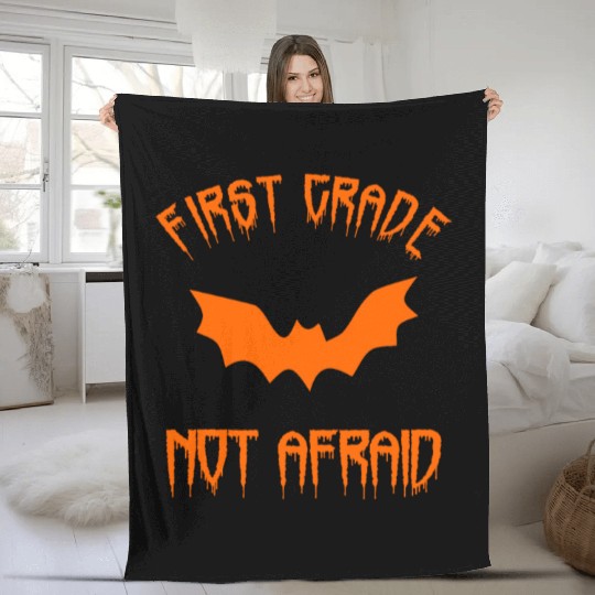 First Grade Halloween 1st Grade Not Afraid Bat Fleece Blankets