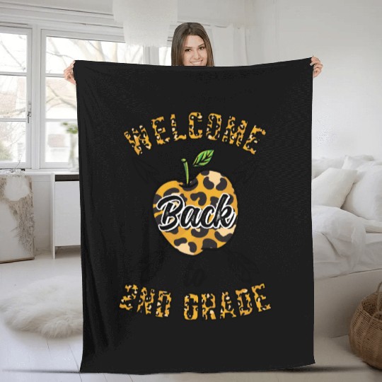 Welcome Back To 2nd Grade Leopard Print Fleece Blankets