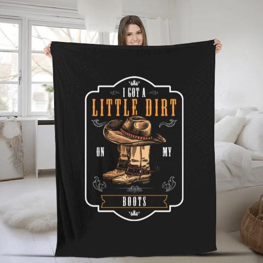 Cowboy Revolver Sheriff Star Gunslinger Fleece Blankets