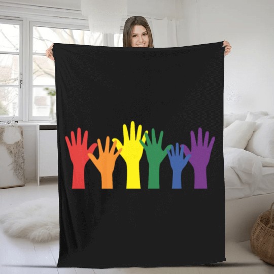 Lgbtq Gay Pride Month Rainbow Love Is Love Fleece Blankets