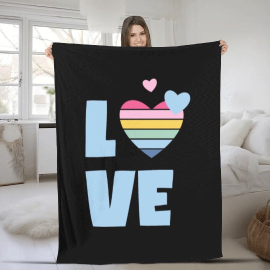 Lgbtq Gay Pride Month Rainbow Love Is Love Fleece Blankets