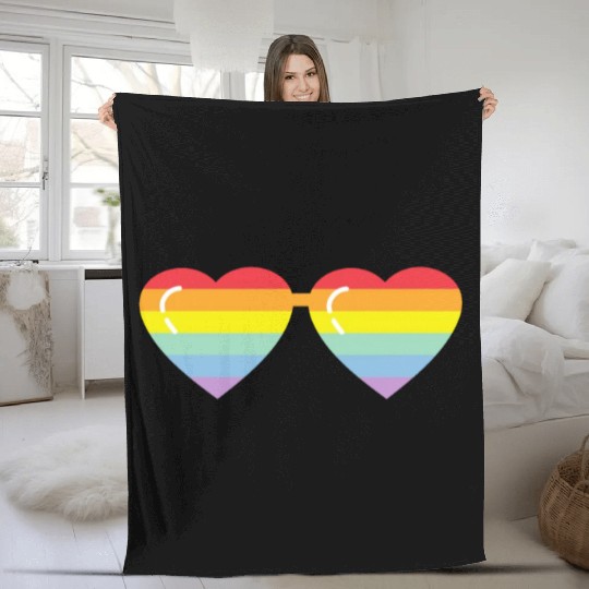 Lgbtq Gay Pride Month Rainbow Love Is Love Fleece Blankets