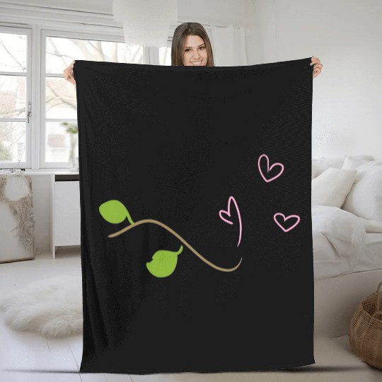 branch icon hearts tree nature stick leaf Fleece Blankets