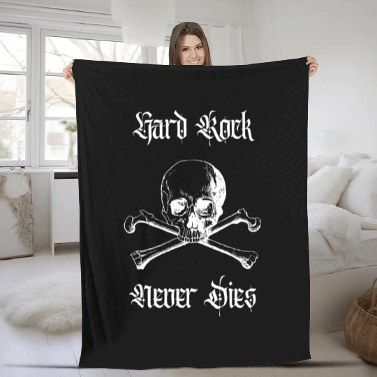 Hard Rock Never Dies Fleece Blankets