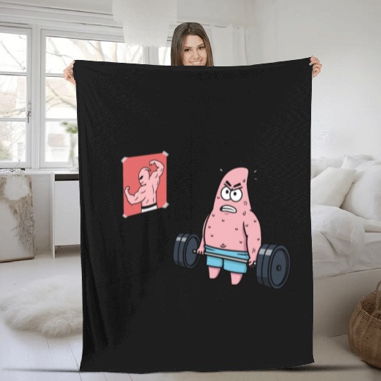 Majin Buu vs Patrick - Funny Anime Gym and Workout Fleece Blankets