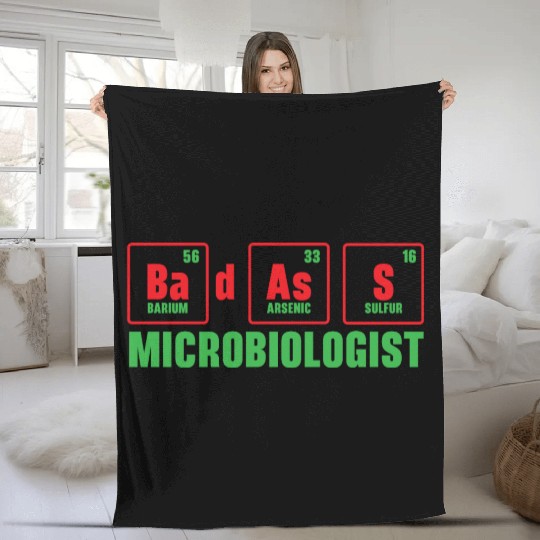 Badass Microbiologist Science Teacher Biology Fleece Blankets