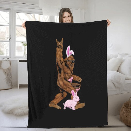 Bigfoot I Hate People Fleece Blankets