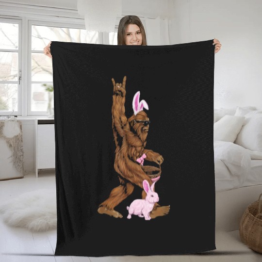 Bigfoot I Hate People Fleece Blankets