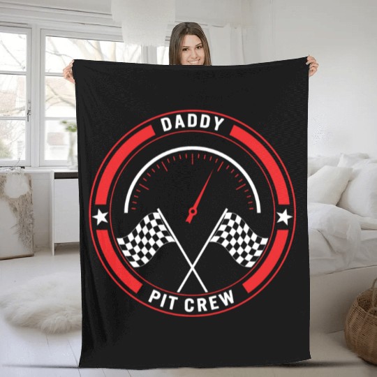 Daddy Pit Crew Fleece Blankets, Father's Day Gift Race Day