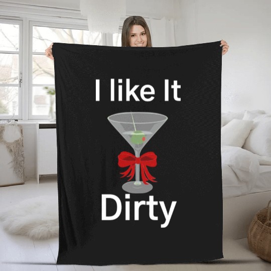 Martini Lover I Like It Dirty Martini Women Men Fleece Blankets