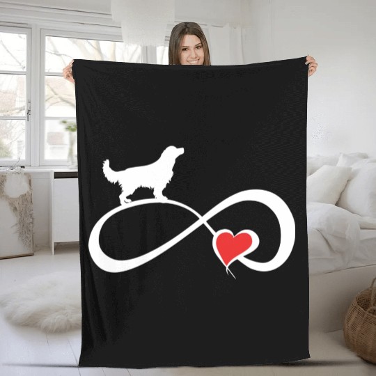 Golden Retriever Heart Eternity Dog Mom Lover Owne Fleece Blankets
