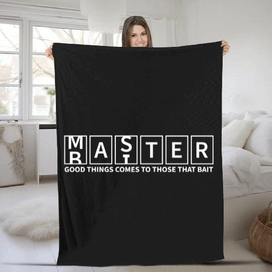 Master Baiter Funny Double Meaning Fishing Design Fleece Blankets