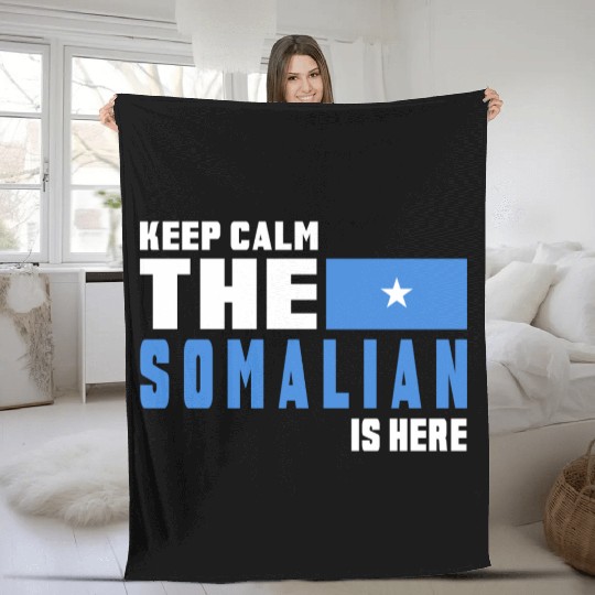 Keep calm Somalia flag design Fleece Blankets