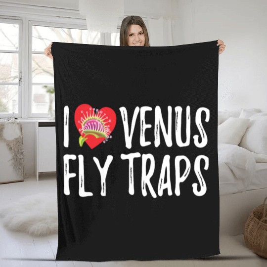 I Love Venus Flytrap Carnivorous Bite Me Fleece Blankets
